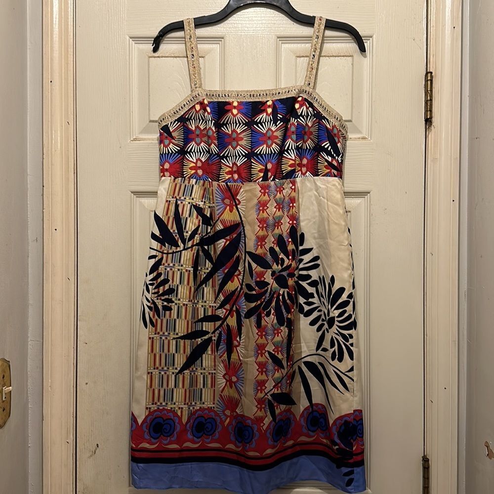 Anthropologie Multicolor Patterned Midi Dress
